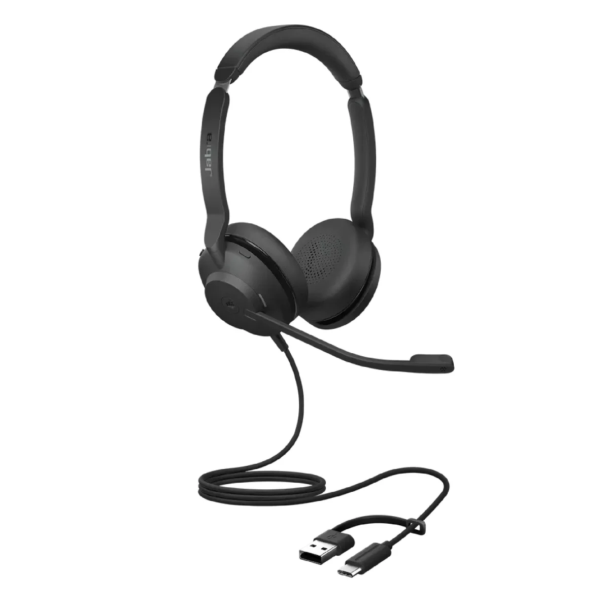 Jabra Evolve2 30 SE MS Teams Stereo Headset | USB-C | USB-A Adapter – 23189-999-879-01