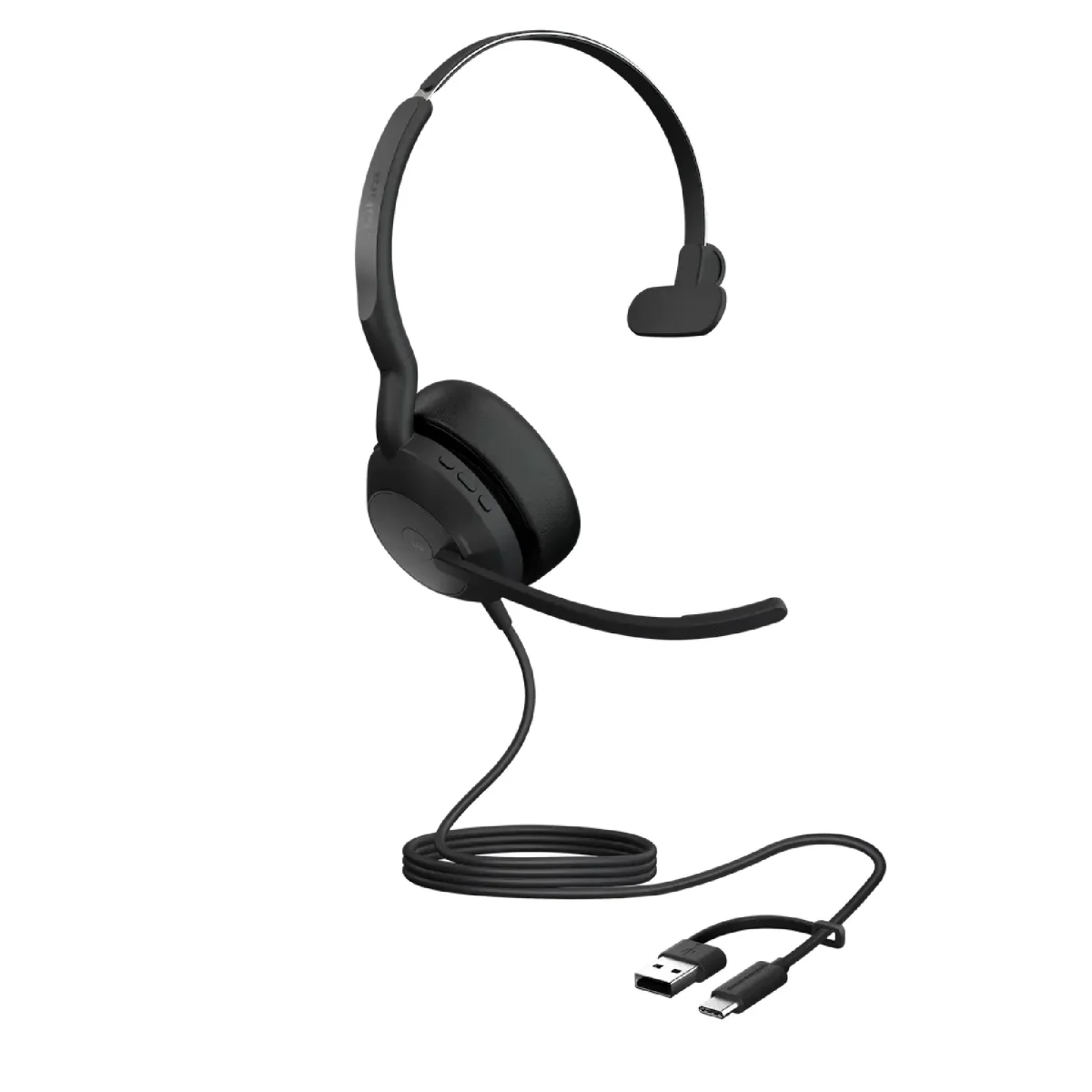 Jabra Evolve2 50 MS Teams Mono Headset | USB-C | USB-A Adapter | Bluetooth – 25089-899-799