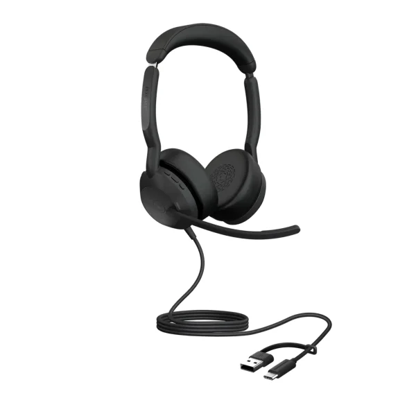 Jabra Evolve2 50 USB-C MS Stereo Corded Headset with USB-C/A Adapter & Bluetooth – 25089-999-799