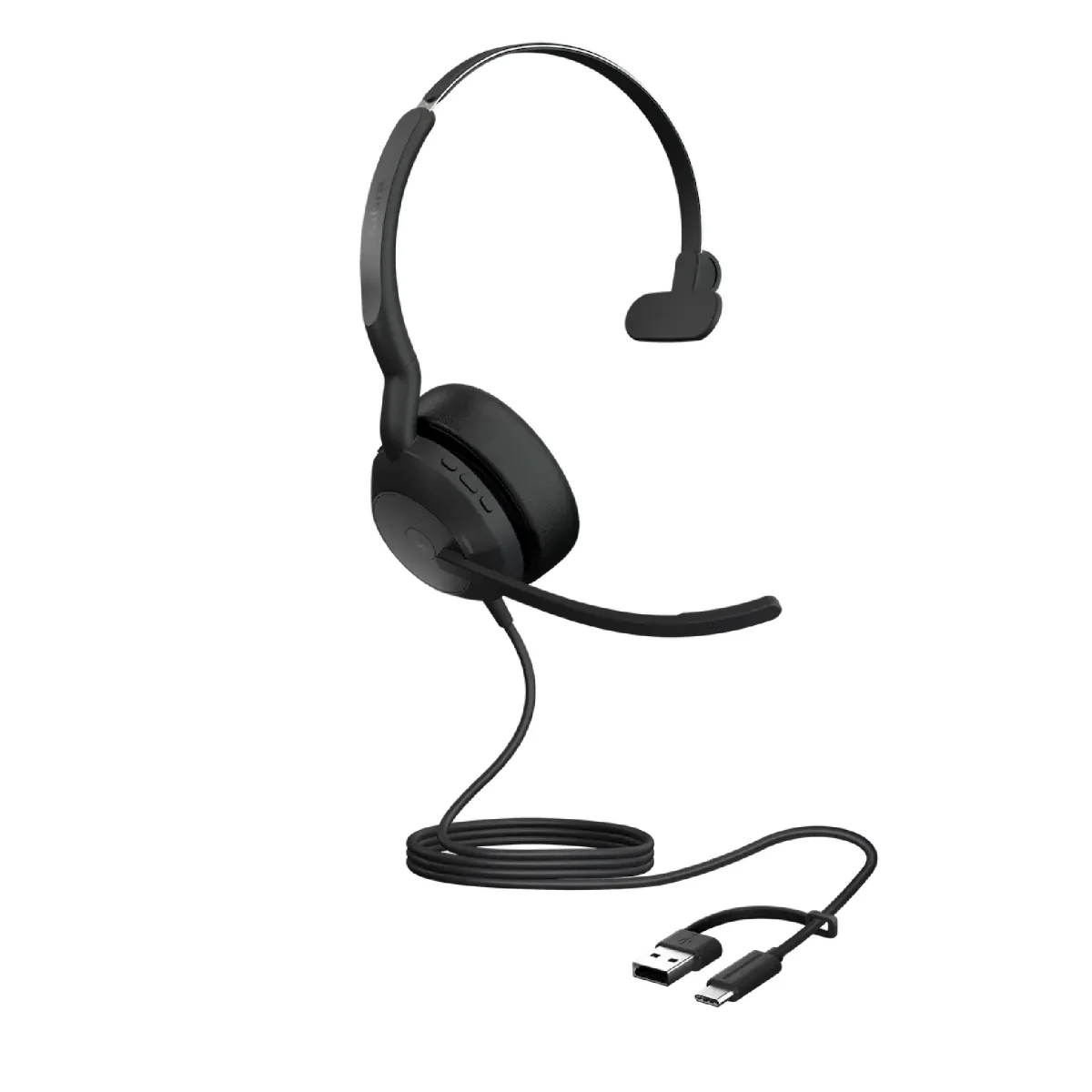 Jabra Evolve2 50 MS Teams Mono Headset | USB-C | USB-A Adapter – 25069-899-899