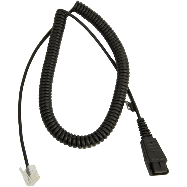 Jabra BIZ 2400 QD to RJ-9 Balanced Coiled Cord for Siemens OpenStage – 8800-01-89 - Bottom View