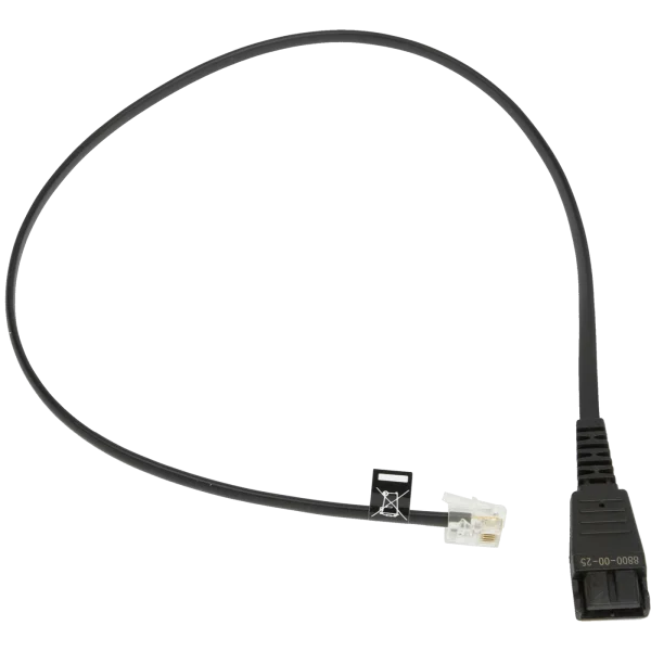 Jabra Link 180 QD to RJ-9 Adapter Cord for Avaya 9600/1600 Phones – 8800-00-25 - Bottom View