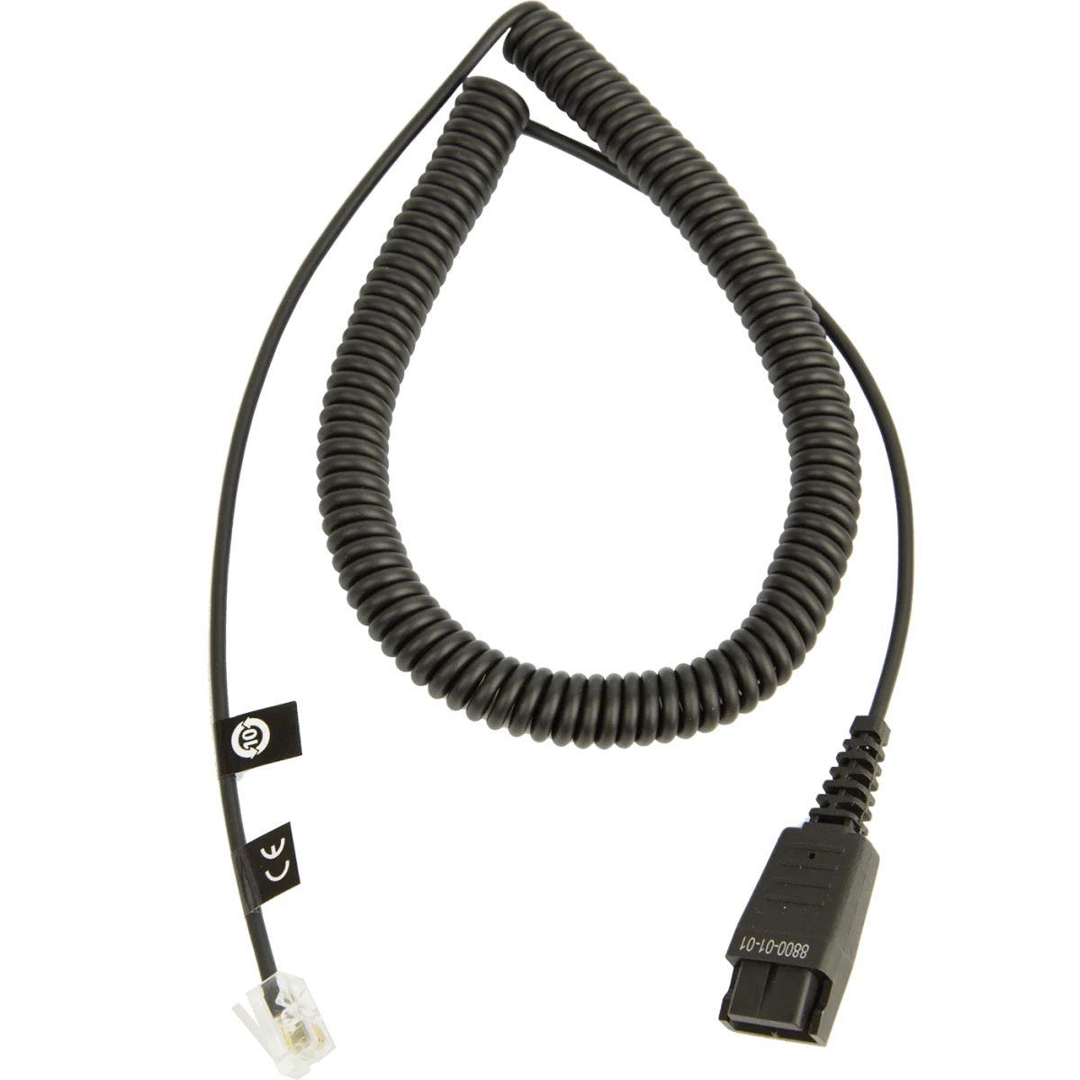 Jabra QD to RJ-9 Replacement Coiled Cord | 2m | Link 850/860 – 8800-01-01