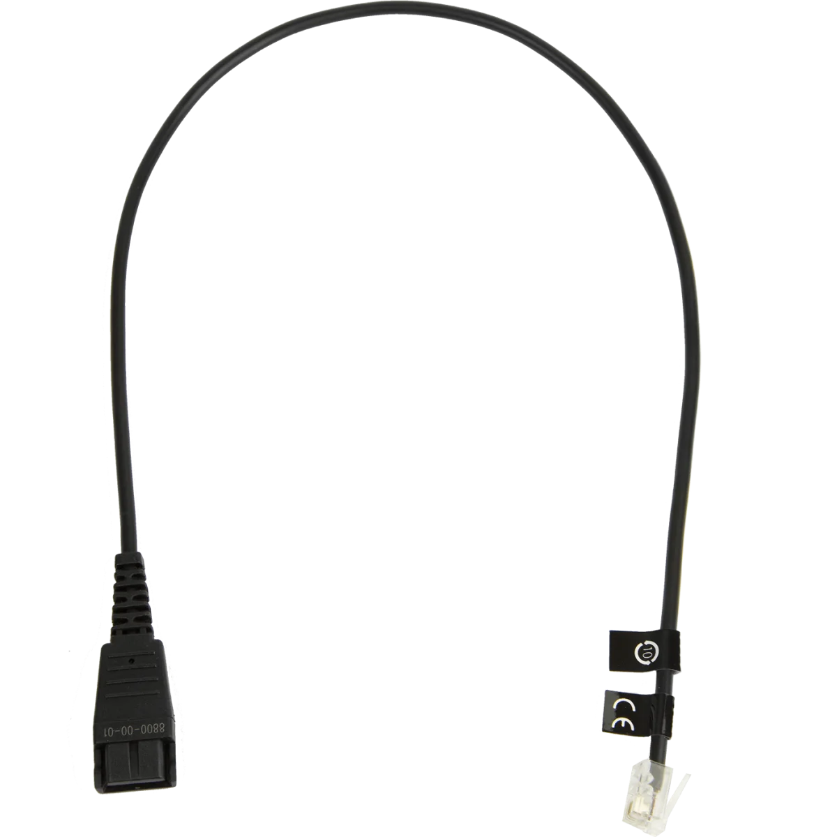 Jabra QD to RJ-9 Straight Cord | 0.5m – 8800-00-01