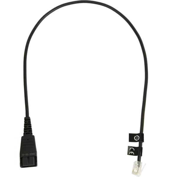 Jabra QD to RJ-9 Straight Bottom Cord 0.5m – 8800-00-01 - Bottom View