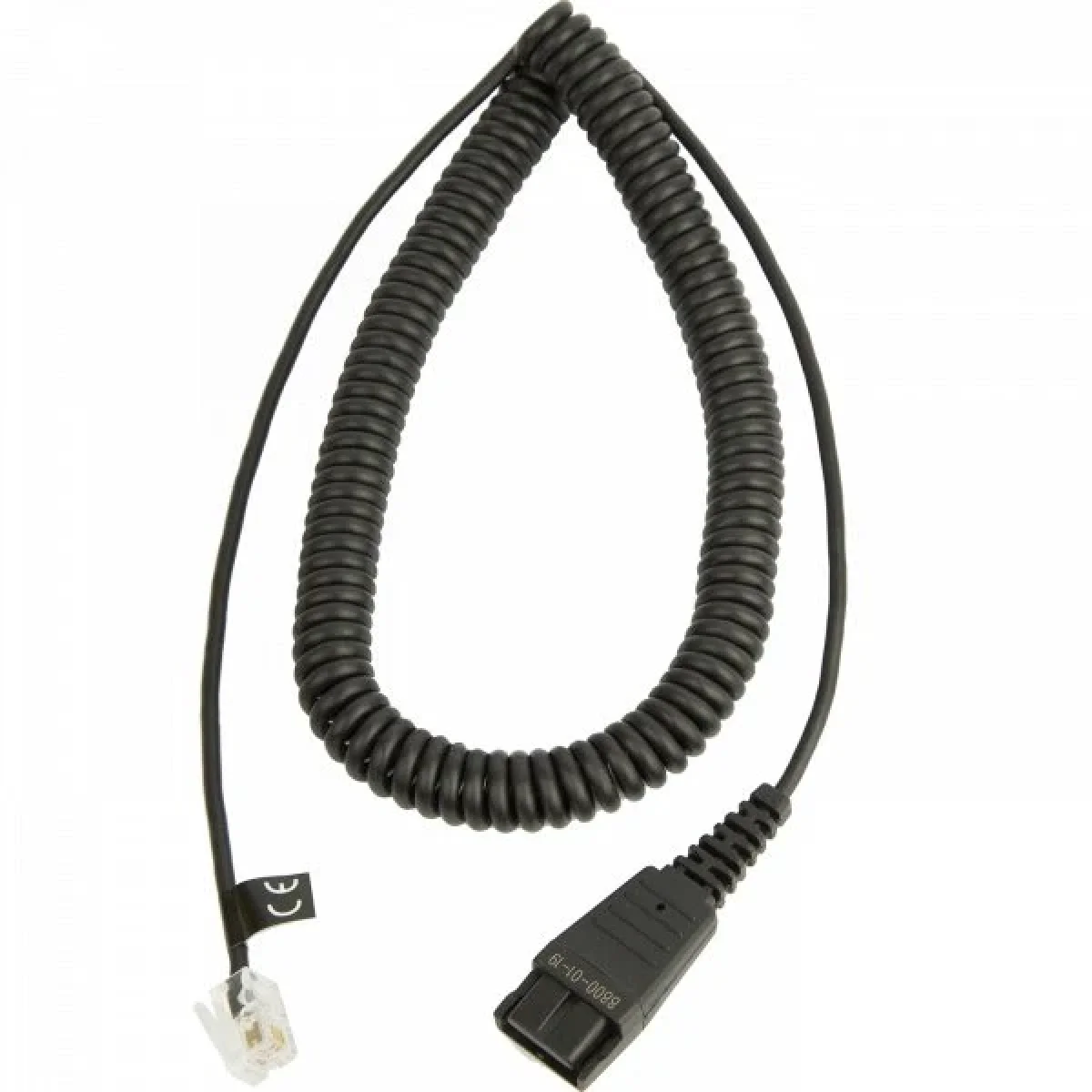 Jabra QD to RJ-9 Coiled Cord | 47 Ohm | Nortel New Orion – 8800-01-19