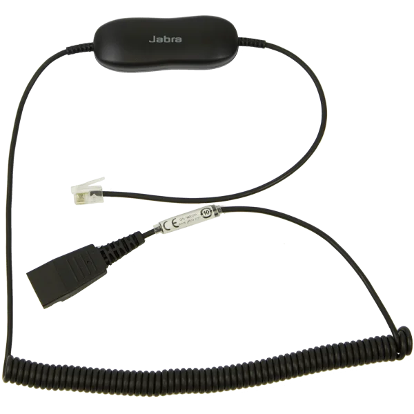 Jabra GN1216 QD to RJ9 Avaya Cord 6' Coiled – 88001-04