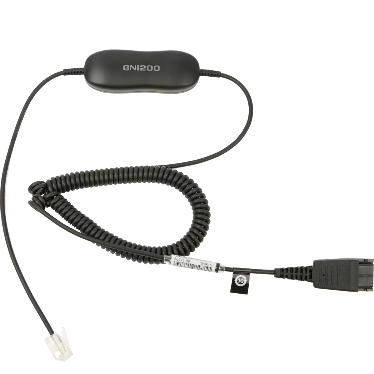 Jabra GN1200 QD to RJ-9 Smart Cord | 6' Coiled – 88011-99
